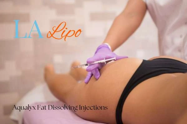 Woman having fat dissolving injections Greater London (Sutton) on thighs