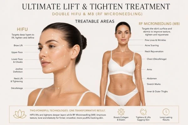 Areas of the body that can be treated - ultimate skin tighten treatment Greater London (Sutton)